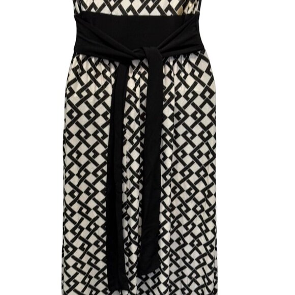 Rabbit Rabbit Designs Geometric Print Maxi Dress Size 6 Polyester Spandex Blend - Picture 10 of 11
